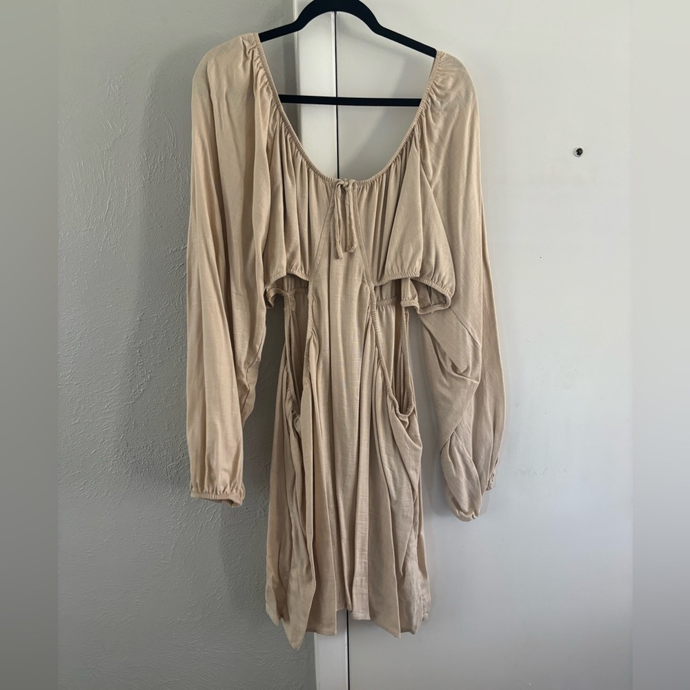 Wild Fable size 3X never worn cute out tan linen dress